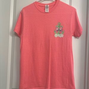 Girlie Girl, Women’s Small, Pink Anchor Tee Shirt